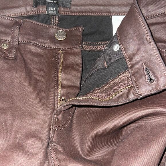 Banana Republic Brown Zip Fly Mid Rise Skinny Fit Pants Jeans Ladies Size 27/4 - Picture 2 of 11